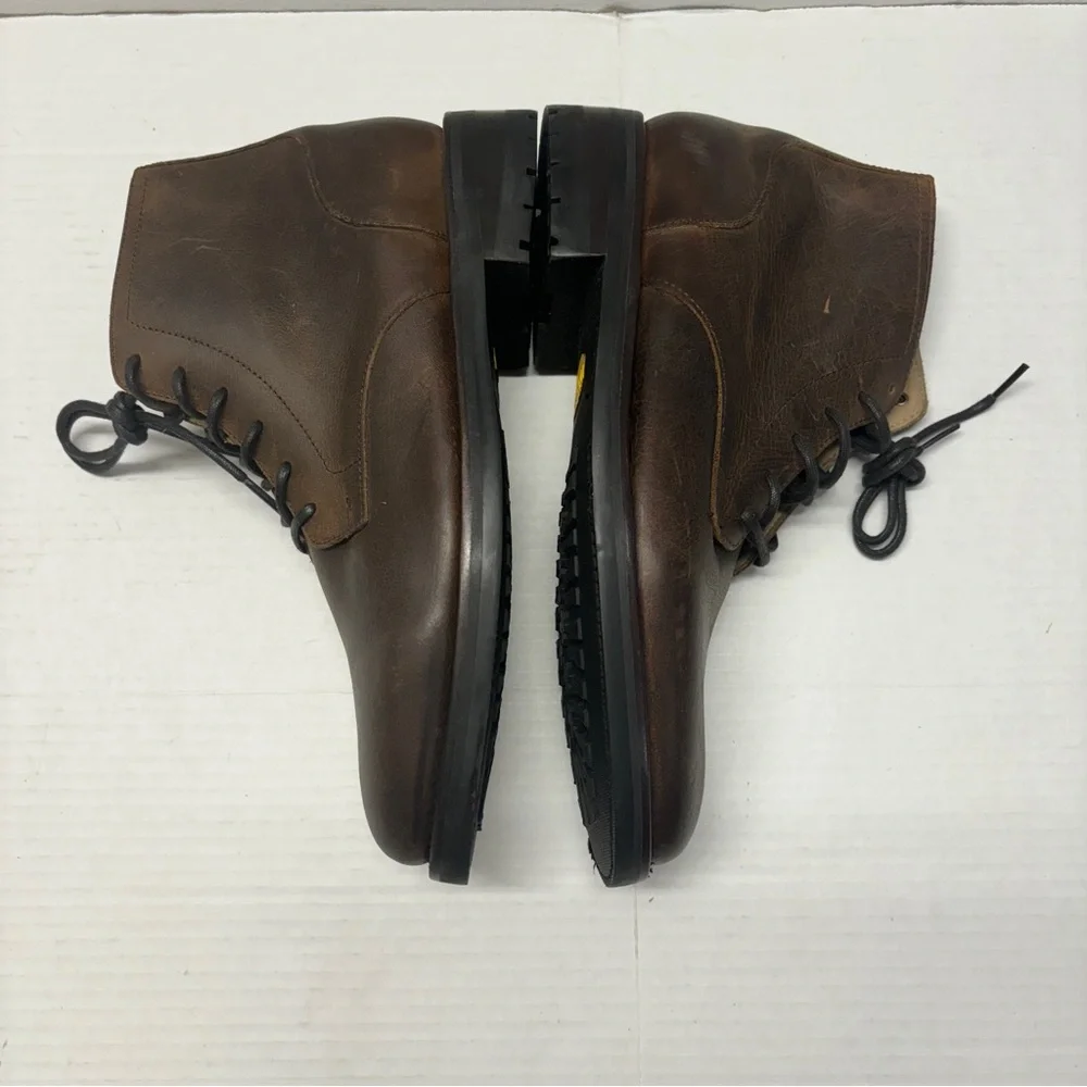 NWOT Rhodes Footwear The Dean Boot Lace Up Leather Brown Sz 9.5